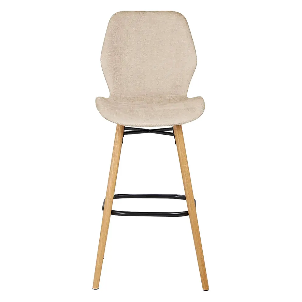 Chaise de bar en tissu soft touch sable h65cm - Keri