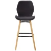 Chaise de bar en tissu soft touch noir h65cm - Keri