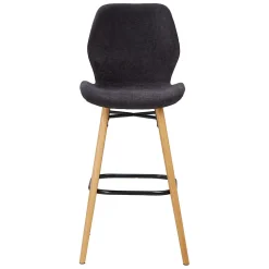 Chaise de bar en tissu soft touch noir h65cm - Keri