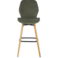 Chaise de bar en tissu soft touch vert bouteille h65cm - Keri