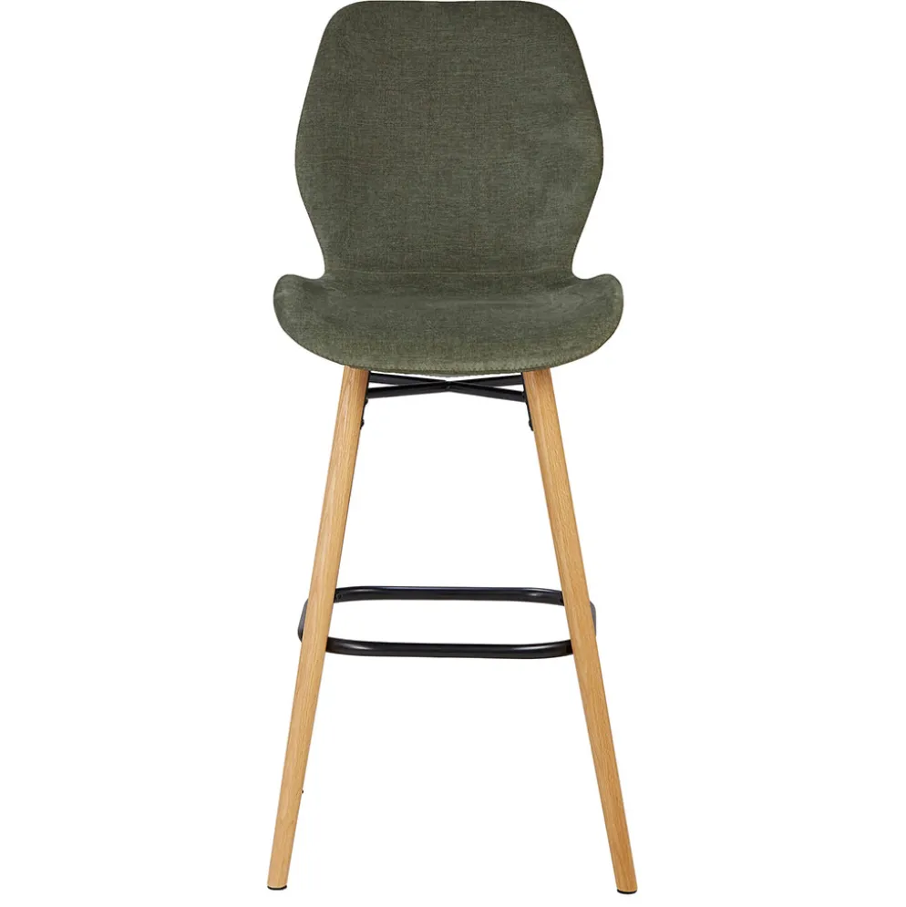 Chaise de bar en tissu soft touch vert bouteille h65cm - Keri
