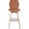 Chaise de bar en tissu soft touch nèfle h65cm - Keri