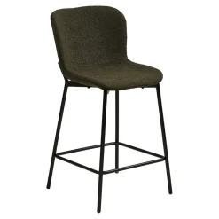Chaise de bar en tissu vert h65cm - Maeva