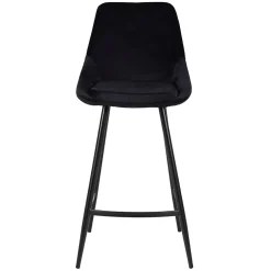 Chaise de bar en velours noir h67cm - Ben