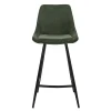 Chaise de bar en velours côtelé vert sapin h67cm - Ben