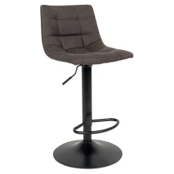 Chaise de bar pivantante réglable h88-108cm en microfibre marron - Middelfart