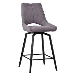 Chaise de bar pivotante en tissu gris - Stockholm