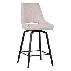 Chaise de bar pivotante en tissu ivoire - Stockholm