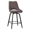 Chaise de bar pivotante en tissu taupe - Stockholm