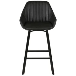 Chaise de bar pivotante noir veilli h75cm - Moss