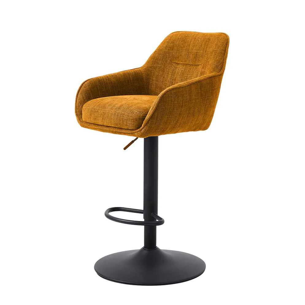 Chaise de bar pivotante réglable h69/84cm en tissu rouille - Avola