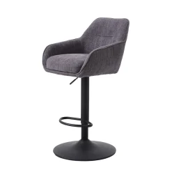 Chaise de bar pivotante réglable h69/84cm en tissu graphite - Avola