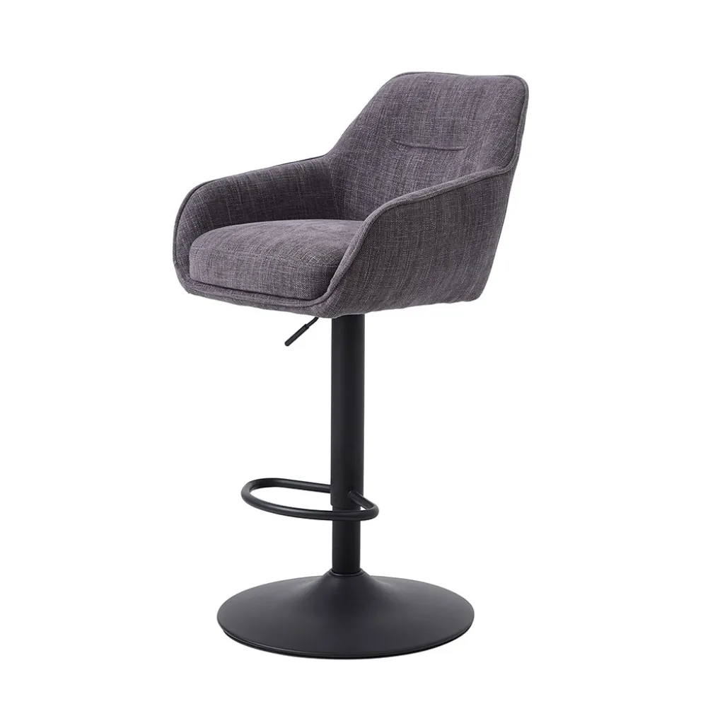 Chaise de bar pivotante réglable h69/84cm en tissu graphite - Avola