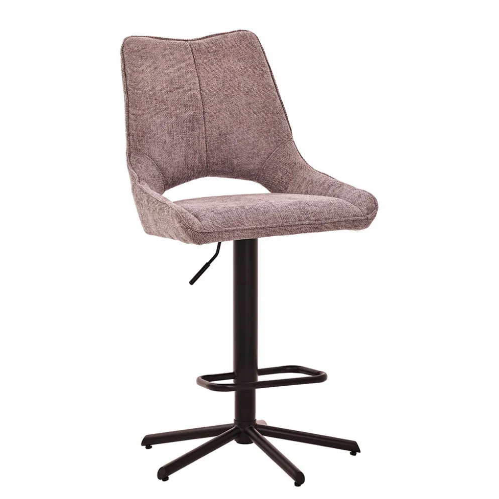 Chaise de bar réglable h64/85cm en tissu gris - Stockholm