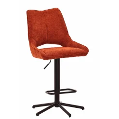 Chaise de bar réglable h64/85cm en tissu terracotta - Stockholm