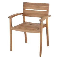 Chaise de jardin avec accoudoirs en bois d'acacia h46cm - Solian