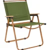 Chaise de jardin pliante effet bois et tissu vert - Mariposa