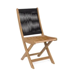 Chaise de jardin pliante en bois d'acacia noir - Danubio