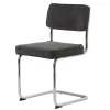 Chaise de salle à manger en velours côtelé gris - Rupert