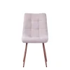 Chaise de salle à manger en tissu ivoire et pieds en métal effet chêne clair - Oslo