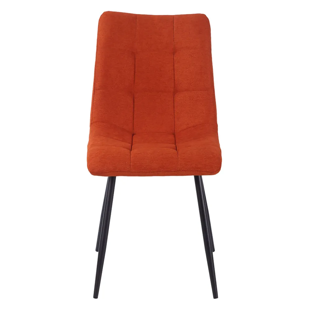 Chaise de salle à manger en tissu matelassé terracotta - lilly