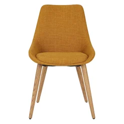 Chaise de salle à manger en tissu ocre - Ben