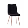 Chaise de salle à manger en tissu marron et pieds en métal effet chêne clair - Oslo