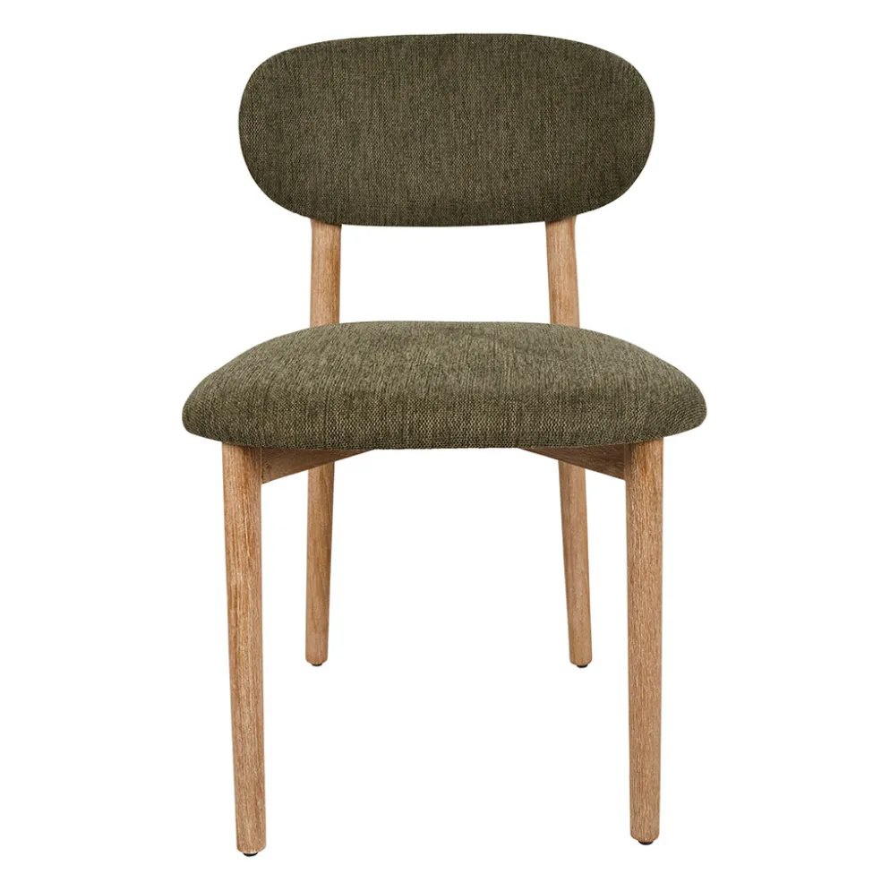 Chaise de salle à manger en peuplier et lin kaki - Cautret