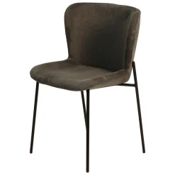 Chaise de salle à manger en velours côtelé gris foncé - Holden