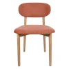 Chaise de salle à manger en peuplier et lin terracotta - Cautret