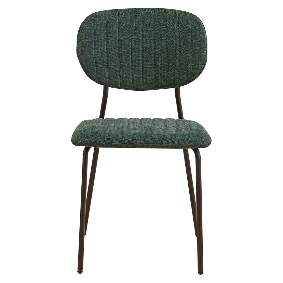 Chaise de salle à manger en tissu vert sapin - Kota