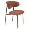 Chaise de salle à manger en tissu terracotta - Claes