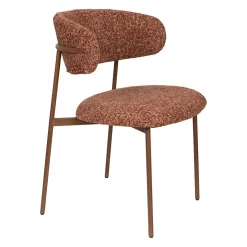 Chaise de salle à manger en tissu terracotta - Claes