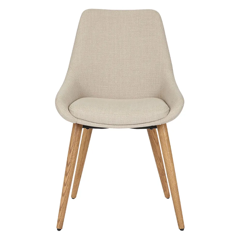 Chaise de salle à manger en tissu crème - Ben