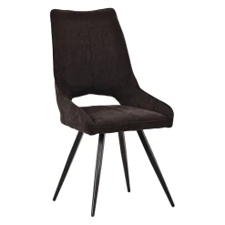 Chaise de salle à manger en tissu marron - Stockholm