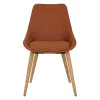 Chaise de salle à manger en tissu cognac - Ben