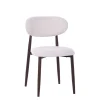 Chaise de salle à manger en tissu ivoire et pieds en métal effet chêne clair - Copenhague
