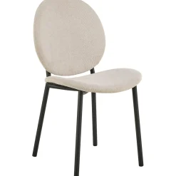 Chaise de salle à manger en tissu beige - Caso