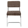 Chaise de salle à manger en fer et tissu brun - Estepan