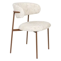 Chaise de salle à manger en tissu beige - Claes