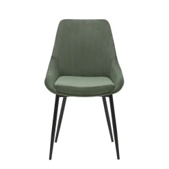 Chaise de salle à manger en velours côtelé kaki - Ben