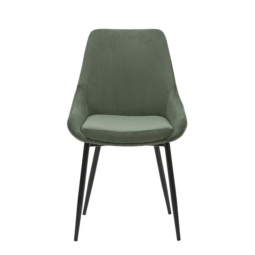 Chaise de salle à manger en velours côtelé kaki - Ben