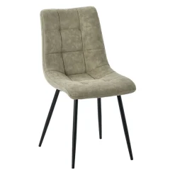 Chaise de salle à manger en tissu matelassé kaki - Lilly