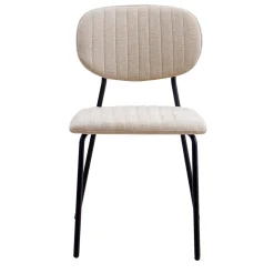 Chaise de salle à manger en tissu beige - Kota