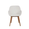 Chaise de salle à manger en tissu bouclette blanc - Altea
