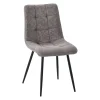 Chaise de salle à manger en microfibre matelassé taupe - Lilly