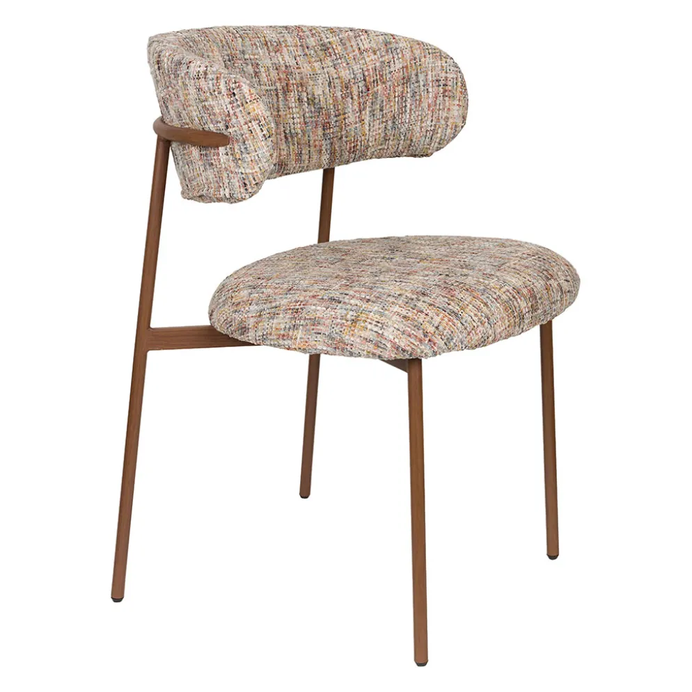 Chaise de salle à manger en tissu multicolore - Claes