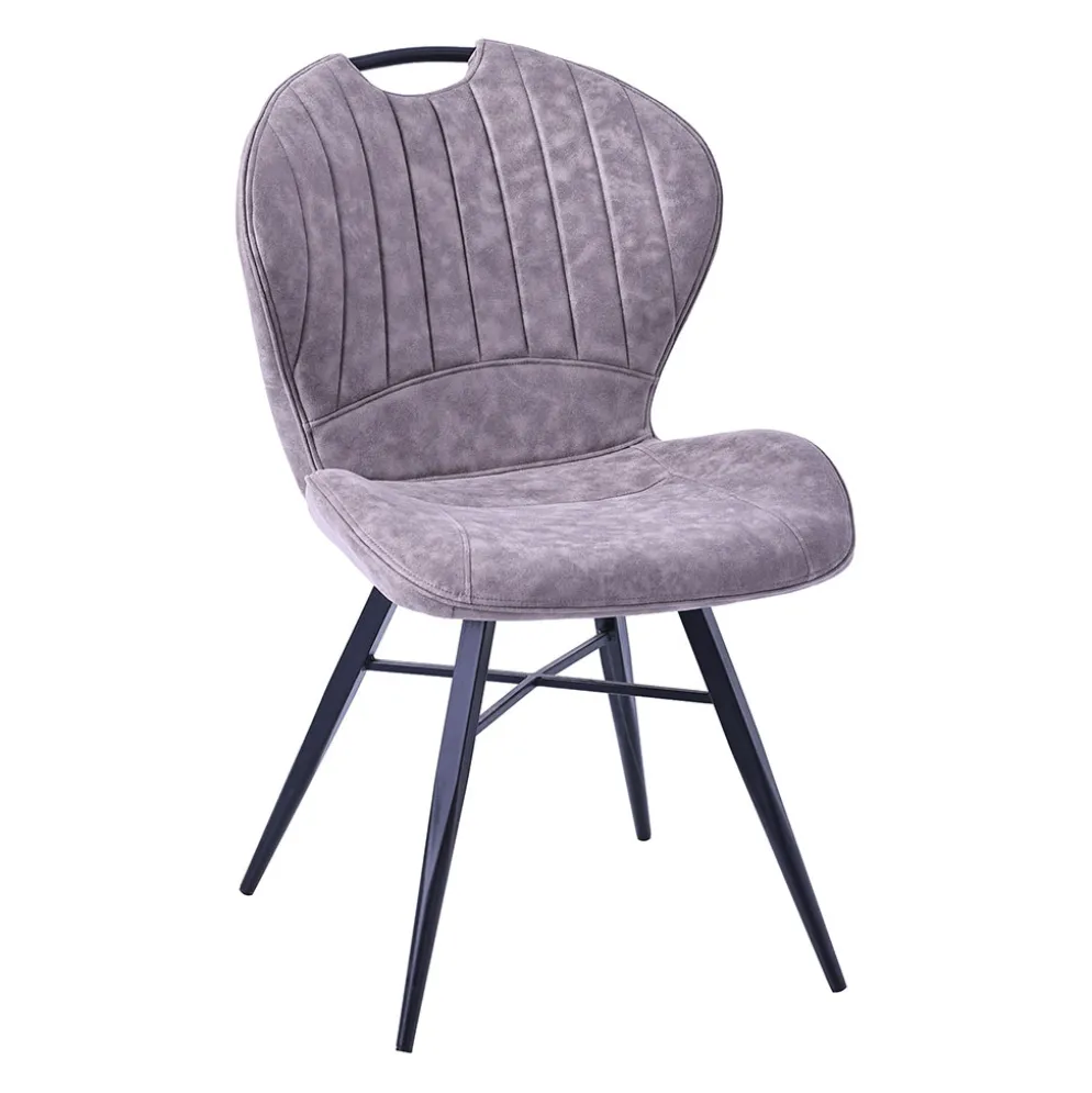 Chaise de salle à manger en microfibre taupe - Vicky