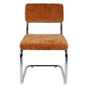 Chaise de salle à manger en fer et tissu terracotta - Estepan