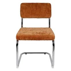Chaise de salle à manger en fer et tissu terracotta - Estepan